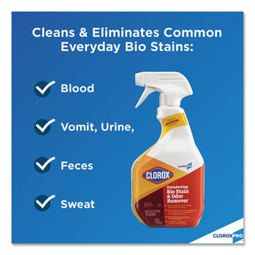 Clorox® Disinfecting Bio Stain And Odor Remover, Fragranced, 128 Oz Refill Bottle, 4-ct freeshipping - TVN Wholesale